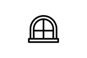 Window icon interior line style free vector