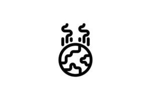Global warming icon pollution line style free vector