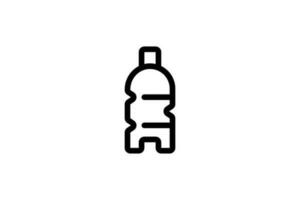 Bottle icon pollution line style free vector