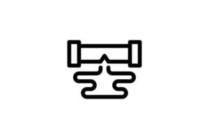 Pipe leaked icon pollution line style free vector