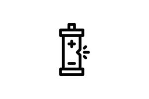 Battery leaked icon pollution line style free vector