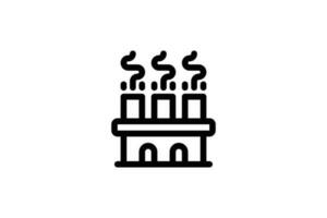 Factory icon pollution line style free vector