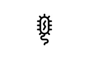 Bacteria icon laboratory line style free vector