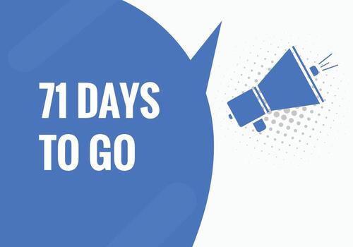 71 days to go countdown template. 71 day Countdown left days banner design vector