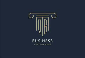 QB initial with pillar shape logo design, creative monogram logo design for law firm vector