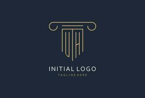 Oh inicial con pilar forma logo diseño, creativo monograma logo diseño para ley firma vector