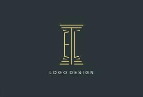 el inicial monograma con pilar forma logo diseño vector