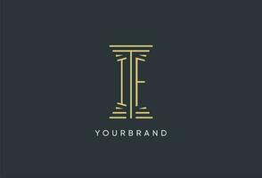 IF initial monogram with pillar shape logo design vector