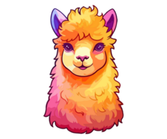 vistoso alpaca logo, llama pegatina, pastel linda colores png