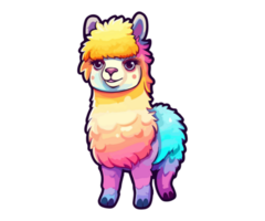 Colorful alpaca Logo, llama Sticker, Pastel cute colors png