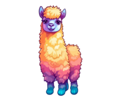 vistoso alpaca logo, llama pegatina, pastel linda colores png