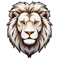 Lion Head Logo mascot wildlife animal illustration, generative ai. png