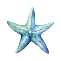 estrella de mar acuarela, mar animales acuarela cuadro, generativo ai. png