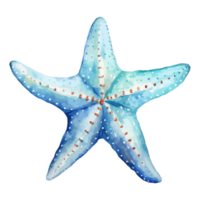 estrella de mar acuarela, mar animales acuarela cuadro, generativo ai. png