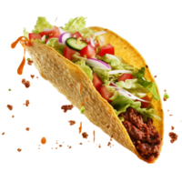 Mexican food Tacos, taco with meat vegetables, delicious taco, generative ai. png