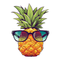 piña vistiendo Gafas de sol, verano piña, generativo ai. png