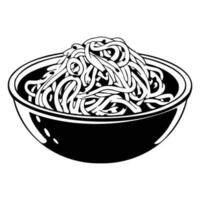 Spaghetti, A bowl of spaghetti, Italian spaghetti pasta in black vector