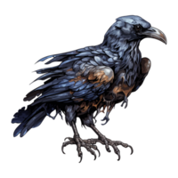 effrayant mort corbeau oiseau squelette Halloween png
