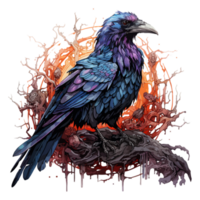 assustador morto Raven pássaro esqueleto dia das Bruxas png
