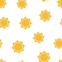 Sun icon seamless pattern background. Business concept vector illustration. Summer sunshine symbol pattern.