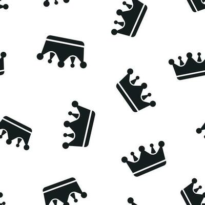 Crown diadem icon seamless pattern background. Business concept vector illustration. Royalty crown symbol pattern.