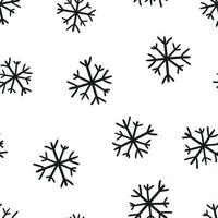 Hand drawn snowflake icon seamless pattern background. Business concept vector illustration. Handdrawn winter christmas symbol pattern.