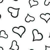 Hand drawn hearts icon seamless pattern background. Business concept vector illustration. Love sketch doodle heart symbol pattern.