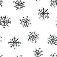 Hand drawn snowflake icon seamless pattern background. Business concept vector illustration. Handdrawn winter christmas symbol pattern.