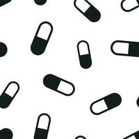 Pill icon seamless pattern background. Business concept vector illustration. Capsule medical symbol pattern.