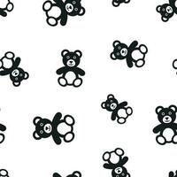 Teddy bear plush toy icon seamless pattern background. Business concept vector illustration. Bear symbol pattern.