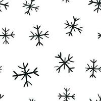 Hand drawn snowflake icon seamless pattern background. Business concept vector illustration. Handdrawn winter christmas symbol pattern.