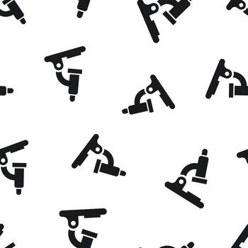 Microscope lab icon seamless pattern background. Business concept vector illustration. Microscope symbol pattern.