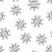 Sharing globe icon seamless pattern background. Business concept vector illustration. Teamwork communication symbol pattern.