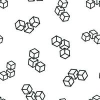 Blockchain technology icon seamless pattern background. Business concept vector illustration. Cryptography cube block symbol pattern.