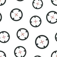 Shooting target icon seamless pattern background. Business concept vector illustration. Sniper target aim symbol pattern.