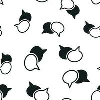 Speech bubble icon seamless pattern background. Business concept vector illustration. Discussion dialog symbol pattern.