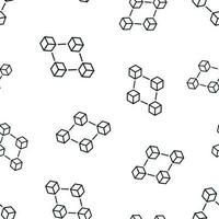 Blockchain technology icon seamless pattern background. Business concept vector illustration. Cryptography cube block symbol pattern.
