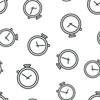 Clock timer icon seamless pattern background. Business concept vector illustration. Time alarm stopwatch clock symbol pattern.