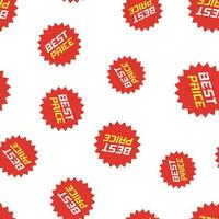 Discount sticker icon seamless pattern background. Business concept vector illustration. Promotion best price discount symbol pattern.