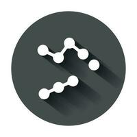 Dna vector icon. Medecine molecule flat illustration with long shadow. Simple business concept pictogram.