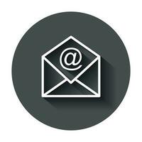 Mail envelope vector icon. Email flat vector illustration. E-mail business concept pictogram with long shadow.
