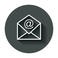 Mail envelope vector icon. Email flat vector illustration. E-mail business concept pictogram with long shadow.