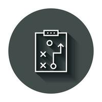 Tactical plan document icon. Vector illustration with long shadow. Business strategy concept plan pictogram.