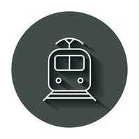 Train transportation icon. Vector illustration with long shadow. Business concept train pictogram.