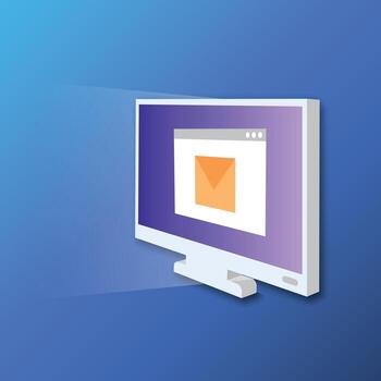 Monitor screen vector icon in isometric style. Digital technology illustration on isolated background. Lcd monitor business concept.