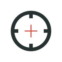 Shooting target vector icon in flat style. Aim sniper symbol illustration on white isolated background. Target aim business concept.