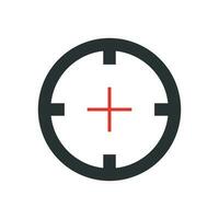 Shooting target vector icon in flat style. Aim sniper symbol illustration on white isolated background. Target aim business concept.