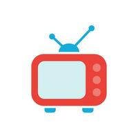 Television monitor in flat style. Tv screen illustration on white isolated background. Tv show concept. vector