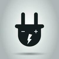 Plug socket icon. Vector illustration on isolated background. Business concept power wire cable pictogram.