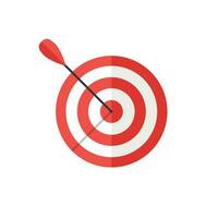 Target aim vector icon in flat style. Darts game illustration on white isolated background. Dartboard sport target concept.